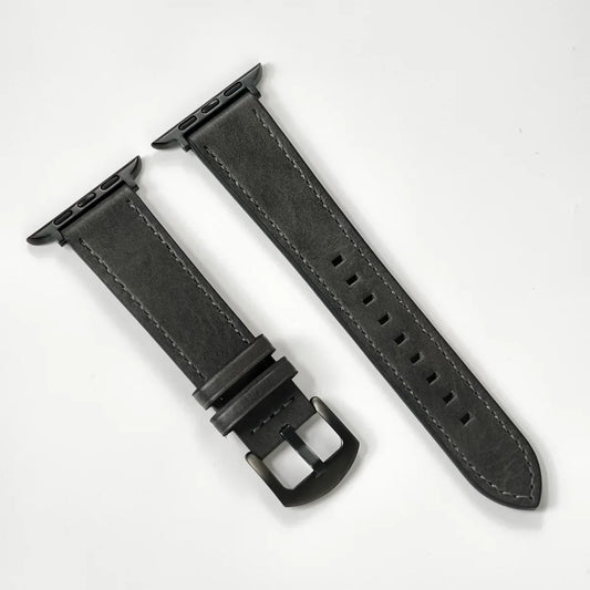 Dark Grey Leather Apple Watch Band for Black Case Apple Watch Ultra 3