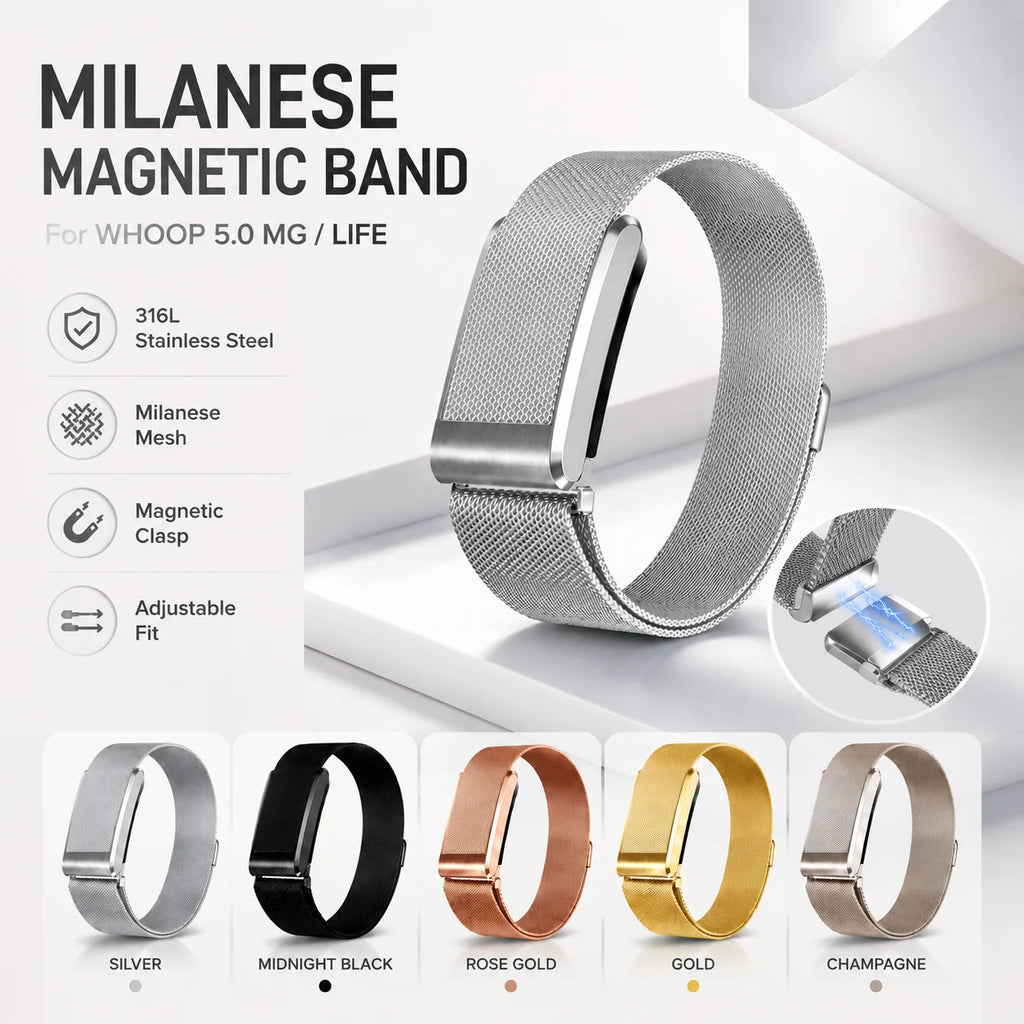 WHOOP 5.0 MG Magnetic Metal Replacement Band Gold