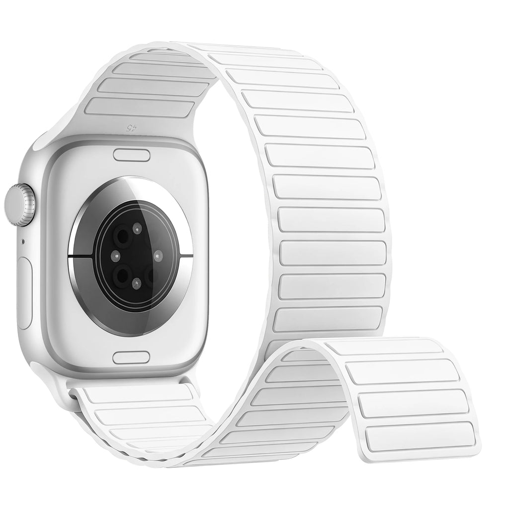 White Magnetic Silicone Apple Watch Band