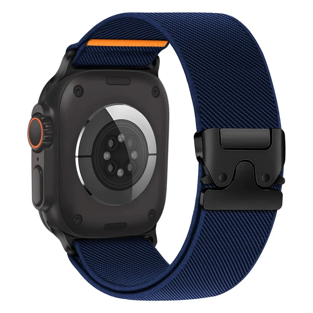 Navy Blue Parachute Nylon Apple Watch Band 44 45 46mm 49mm