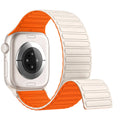 Beige & Orange Magnetic Silicone Apple Watch Band
