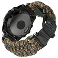 Hemsut 22mm QuickFit 550 Paracord Watch Band for Garmin – Khaki & Black