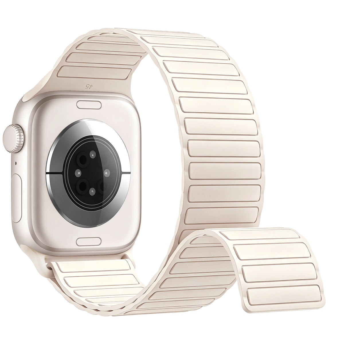 Beige Magnetic Silicone Apple Watch Band
