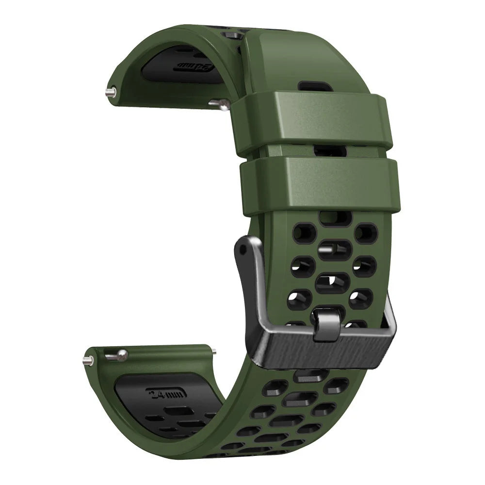 COROS NOMAD Army Green & Black Silicone Sport Band – 24mm