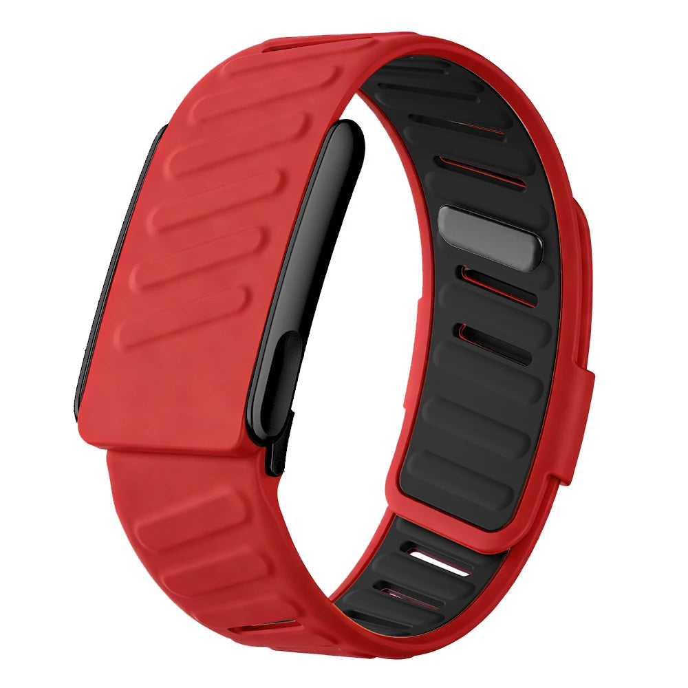WHOOP 5.0 MG Soft-Touch Silicone Replacement Band Red & Black
