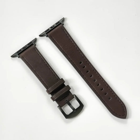 Brown Leather Apple Watch Band for Black Case Apple Watch Ultra 3