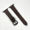 Brown Leather Apple Watch Band for Black Case Series 11