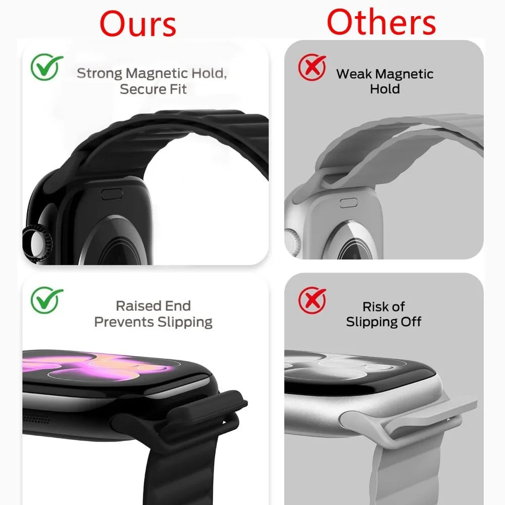 White Magnetic Silicone Apple Watch Band