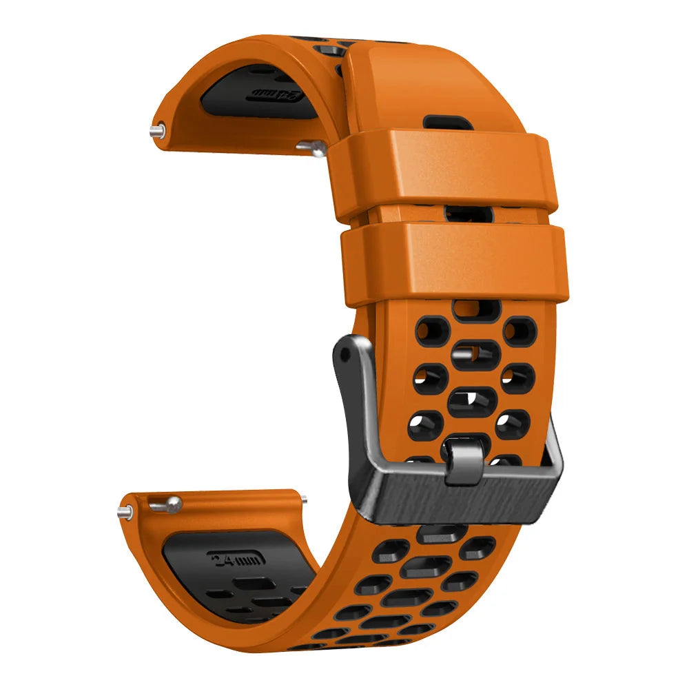 COROS NOMAD Orange & Black Silicone Sport Band – 24mm