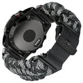 Hemsut 22mm QuickFit 550 Paracord Watch Band for Garmin – Black & White