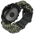 Hemsut 22mm QuickFit 550 Paracord Watch Band for Garmin – Army Green Camo
