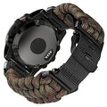 Hemsut 22mm QuickFit 550 Paracord Watch Band for Garmin – Woodland Camo