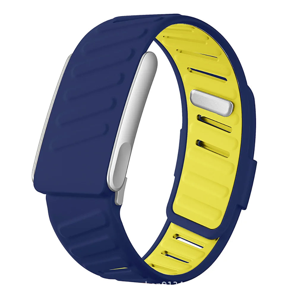 WHOOP 5.0 MG Soft-Touch Silicone Replacement Band Navy Blue & Neon Yellow
