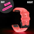 Garmin QuickFit 22mm Luminous Silicone Replacement Band Pink Glow