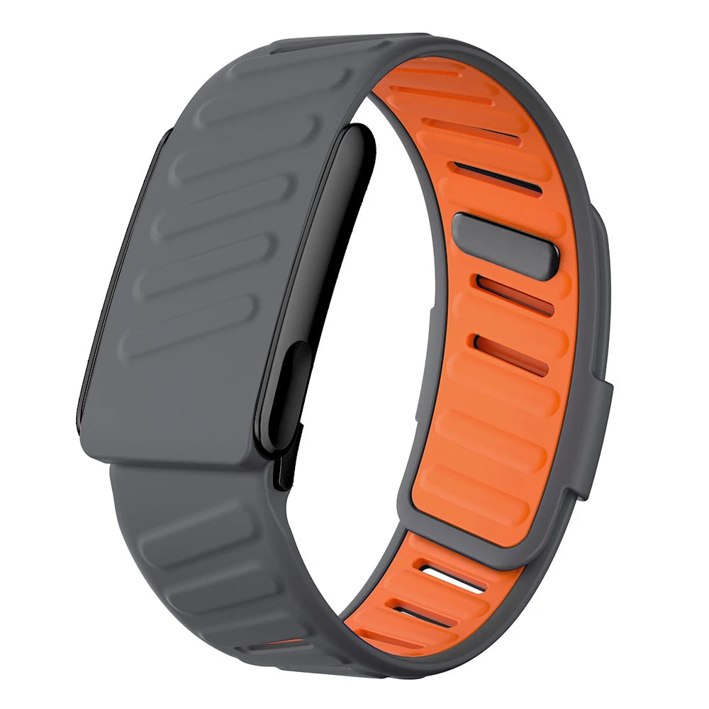 WHOOP 5.0 MG Soft-Touch Silicone Replacement Band Dark Grey & Orange