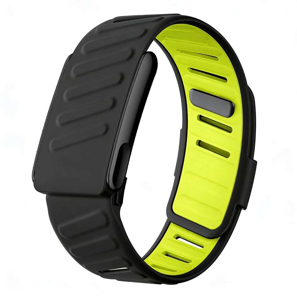 WHOOP 5.0 MG Soft-Touch Silicone Replacement Band Black & Neon Yellow