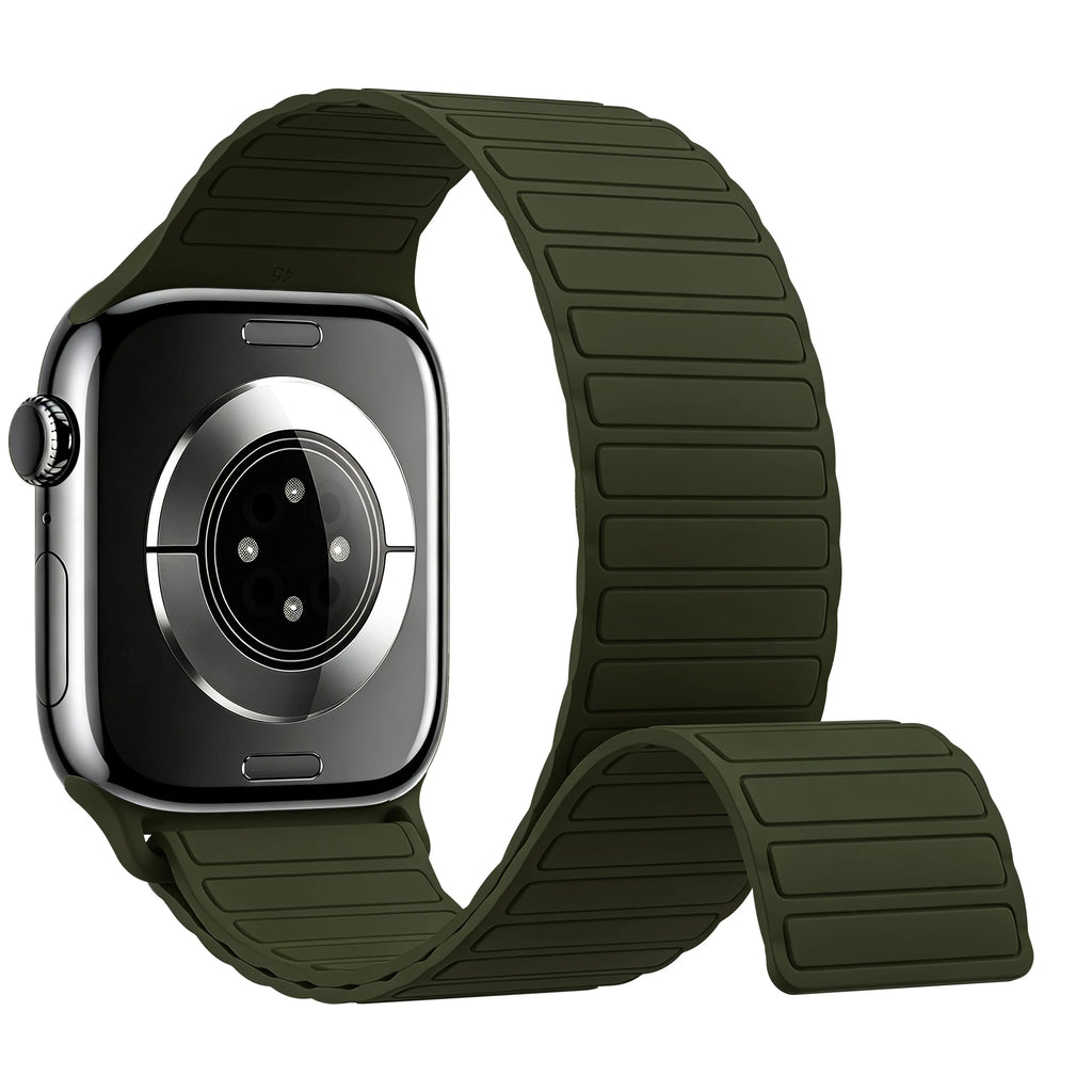 Army Green Magnetic Silicone Apple Watch Band
