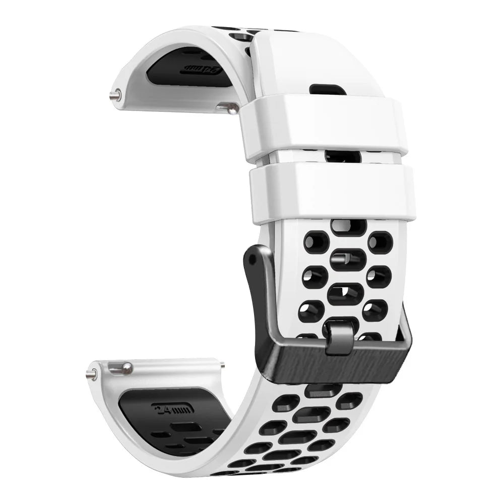 COROS NOMAD White & Black Silicone Sport Band – 24mm