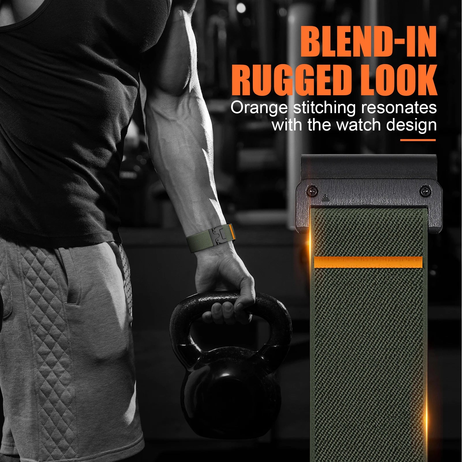 Garmin QuickFit 22mm Parachute Nylon Replacement Band Orange