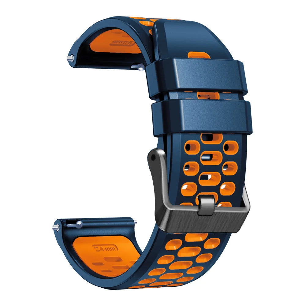 COROS NOMAD Navy Blue & Orange Silicone Sport Band – 24mm