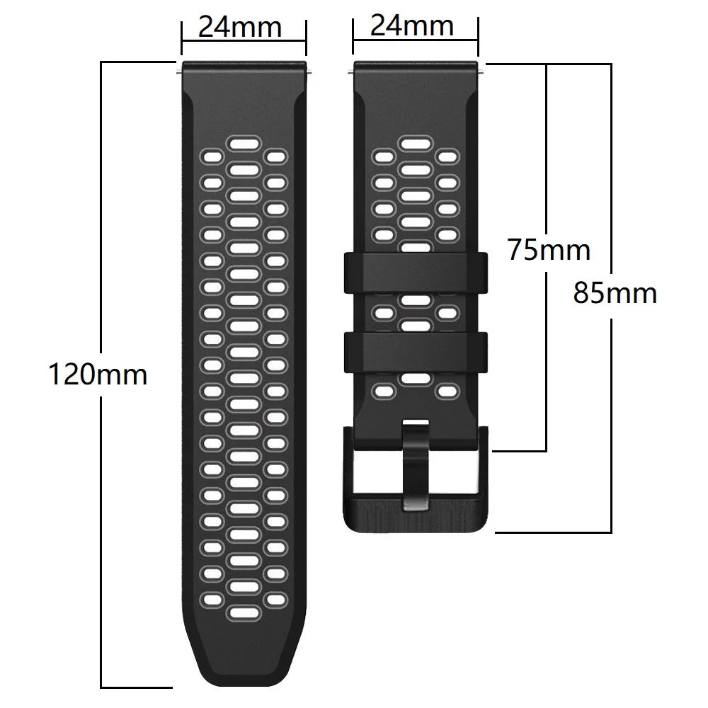 COROS NOMAD Orange & Black Silicone Sport Band – 24mm