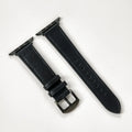 Black Leather Apple Watch Band for Black Case 44mm / 45mm / 46mm / 49mm