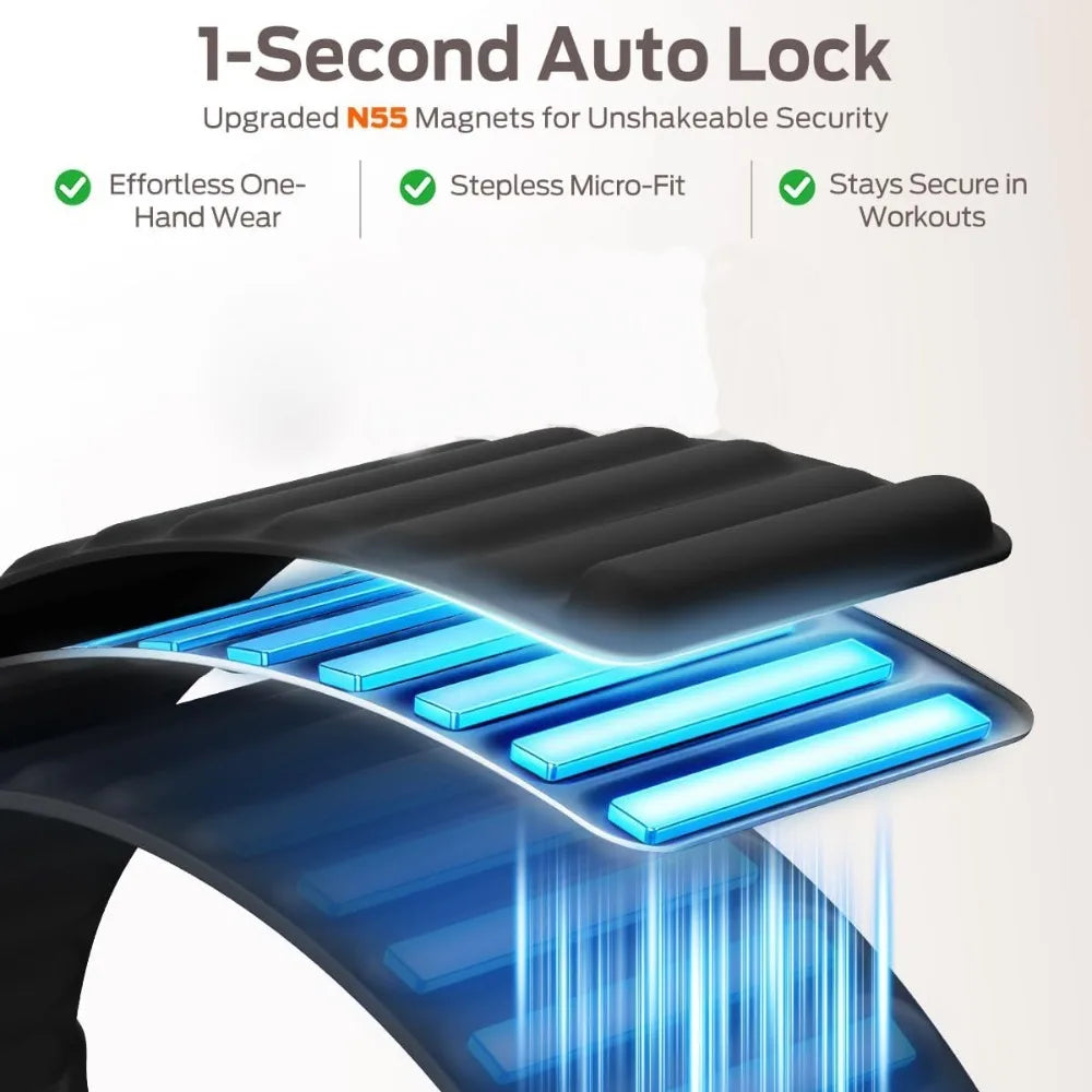 White Magnetic Silicone Apple Watch Band