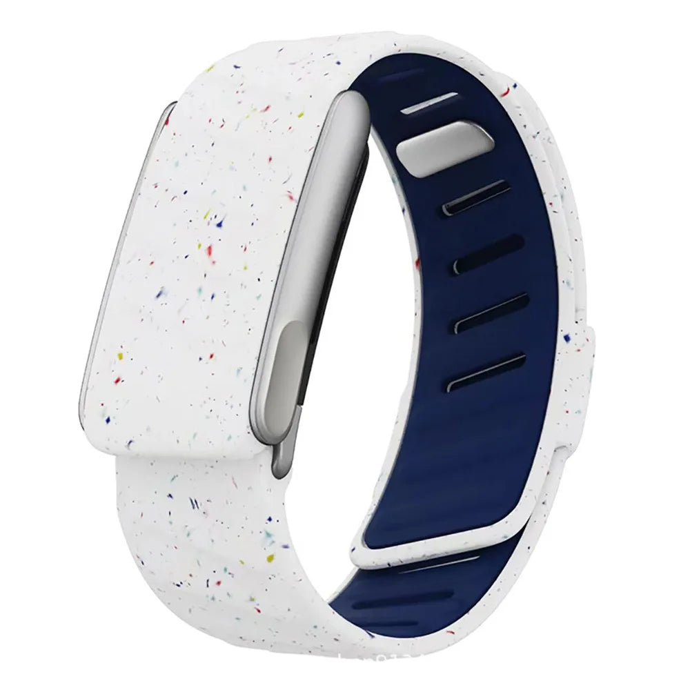 WHOOP 5.0 MG Soft-Touch Silicone Replacement Band Galaxy White & Navy Blue