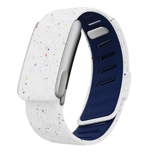 WHOOP 5.0 MG Soft-Touch Silicone Replacement Band Galaxy White & Navy Blue