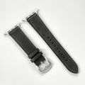 Dark Grey Leather Apple Watch Band for Silver Case Series 10