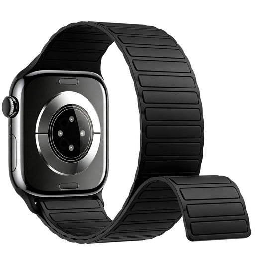 Black Magnetic Silicone Apple Watch Band