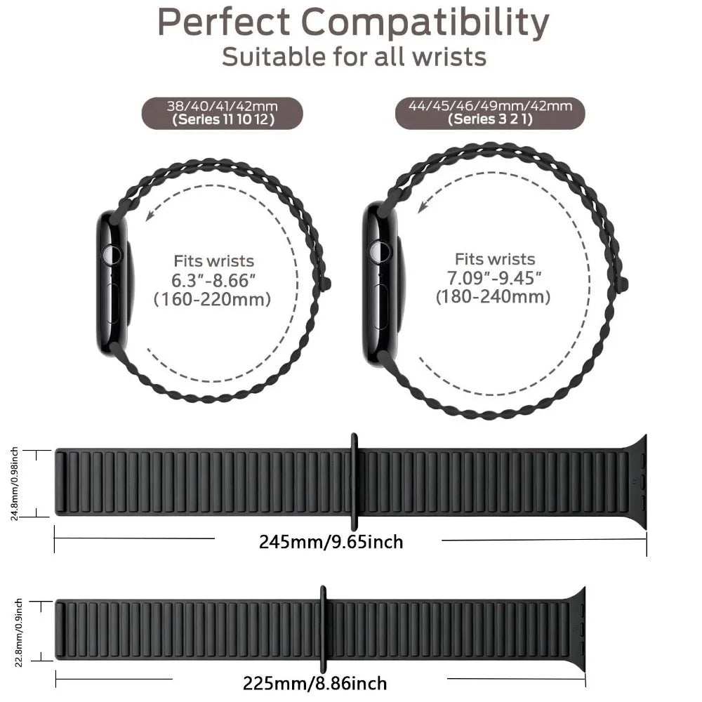 White Magnetic Silicone Apple Watch Band