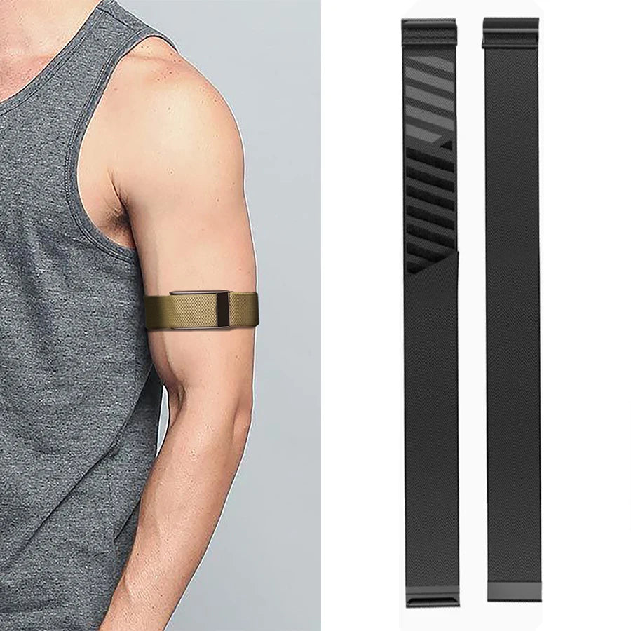WHOOP 5.0 MG Elastic Woven Bicep Replacement Band White
