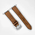 Camel Leather Apple Watch Band for Silver Case Series 10