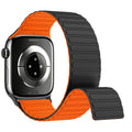 Black & Orange Magnetic Silicone Apple Watch Band