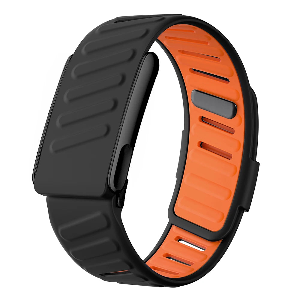 WHOOP 5.0 MG Soft-Touch Silicone Replacement Band Black & Orange