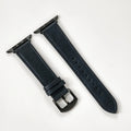 Navy Blue Leather Apple Watch Band for Black Case Series 11