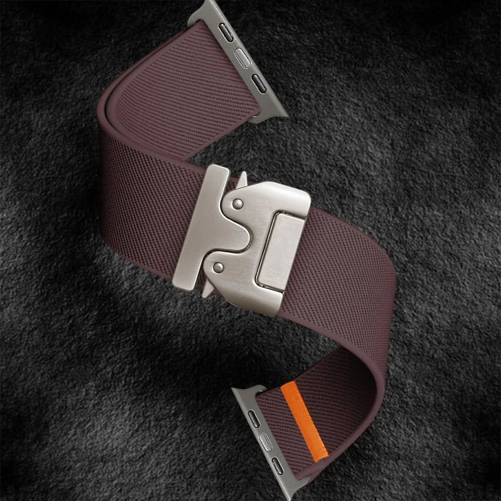 Gray Parachute Nylon Apple Watch Band 44 45 46mm 49mm
