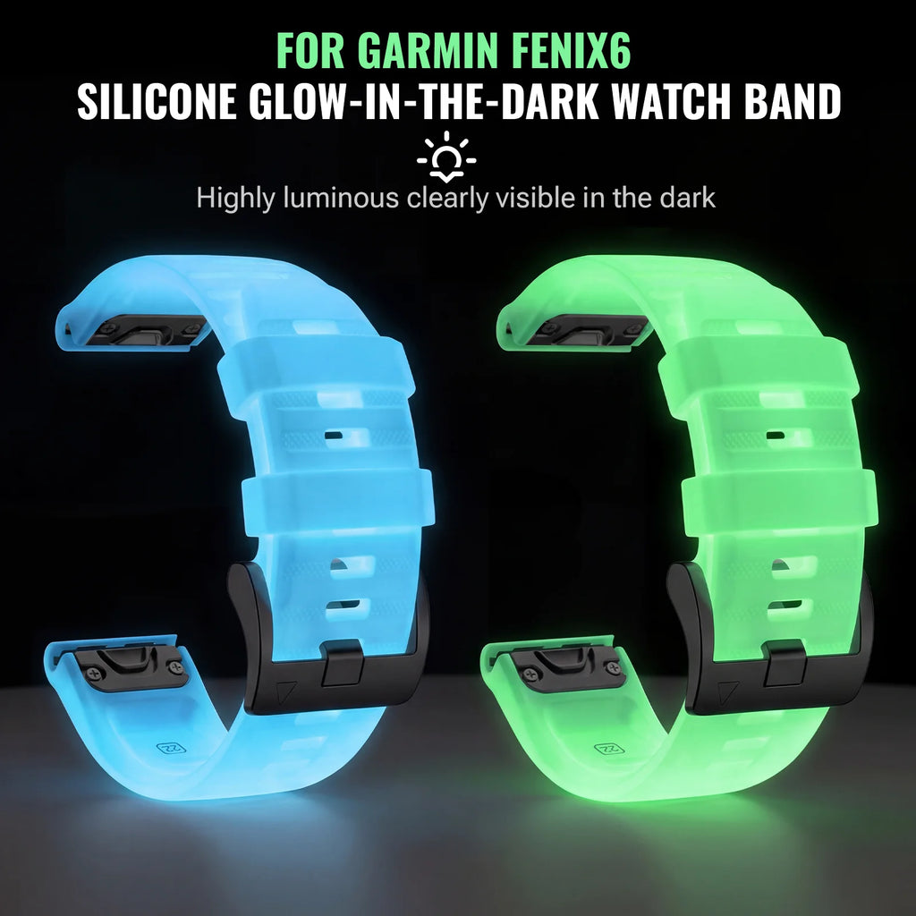 Garmin QuickFit 22mm Luminous Silicone Replacement Band Pink Glow