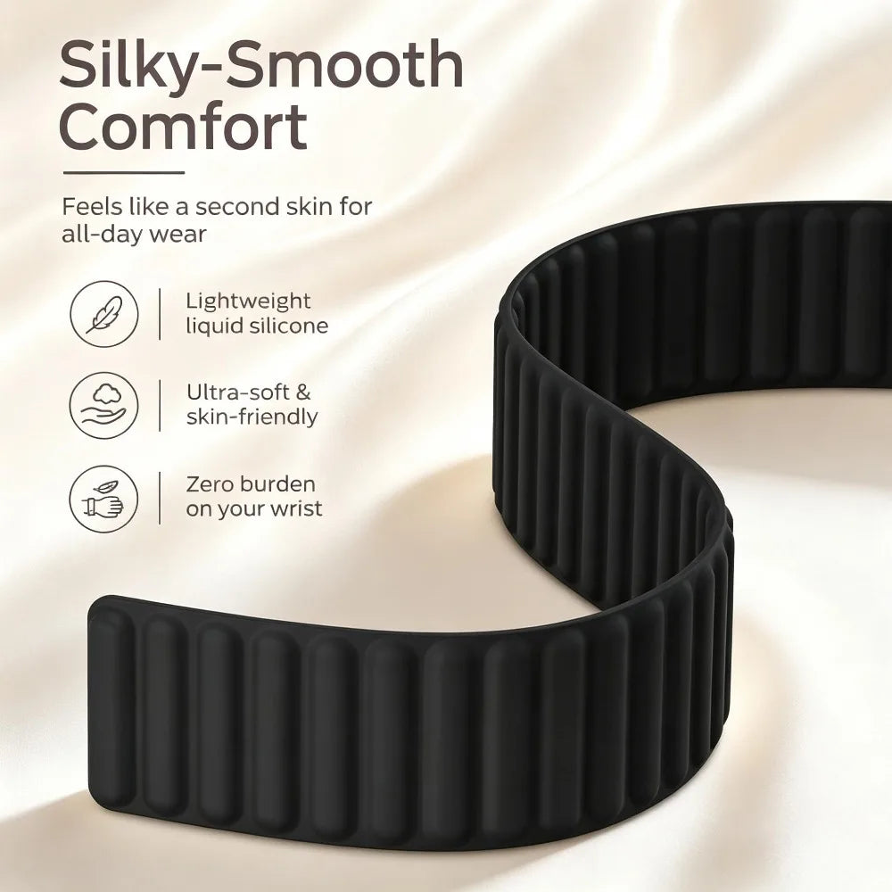 Black Magnetic Silicone Apple Watch Band