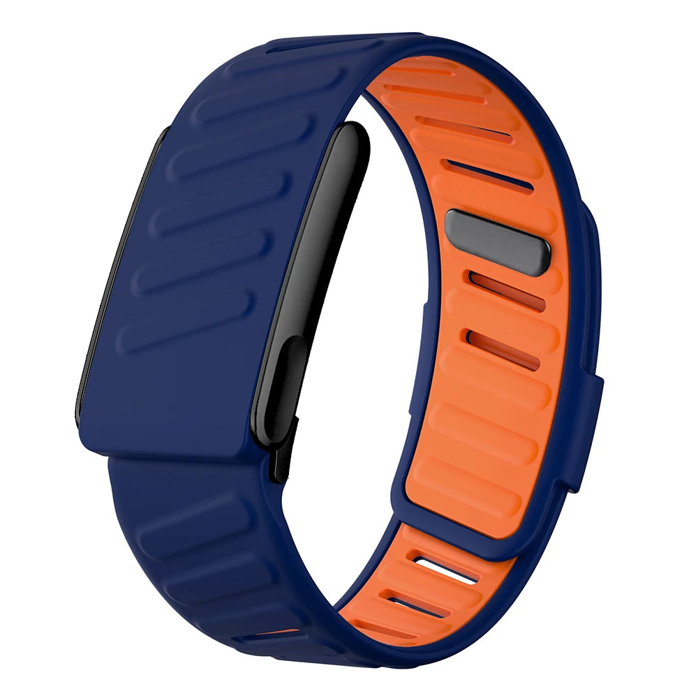WHOOP 5.0 MG Soft-Touch Silicone Replacement Band Navy Blue & Orange