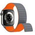Gray & Orange Magnetic Silicone Apple Watch Band